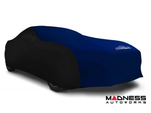 Volkswagen ID. Buzz Custom Fit Vehicle Cover - Satin Stretch - Blue w/ Black Sides + Rear Passenger Charger Port Flap